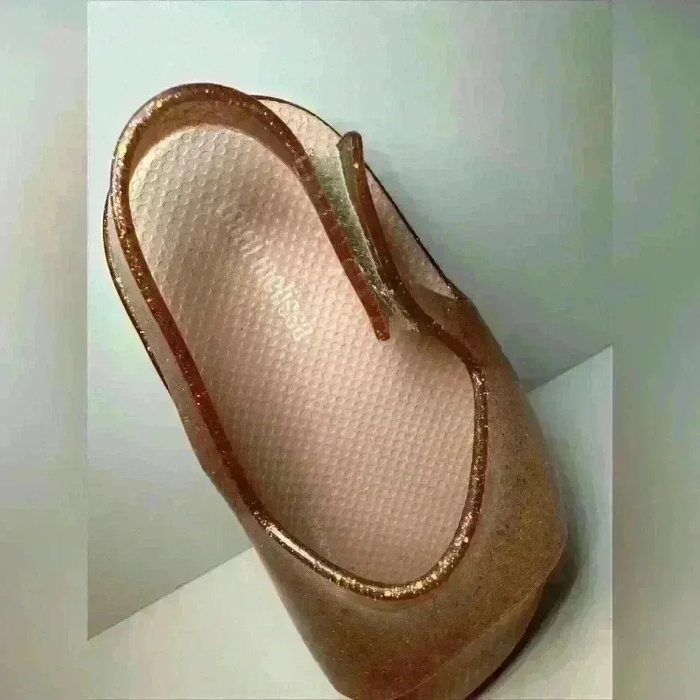 NWOT Mini Melissa Silver Glitter Sandals size baby 7